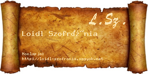 Loidl Szofrónia névjegykártya